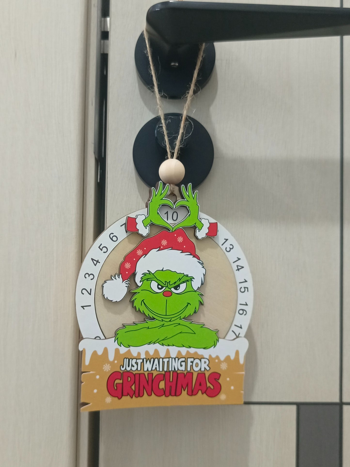 Grinchmas Countdown Ornament, Wooden